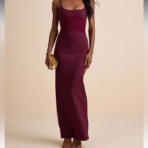 NWT Lasandra Burgundy Sleeveless Column Maxi Dress Prom Wedding Guest Formal